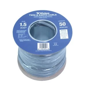 Image of Wickes Twin and Earth Cable - 1.5mm2 x 50m