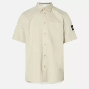 Image of Calvin Klein Jeans Cotton and Linen-Blend Oversized Shirt - M