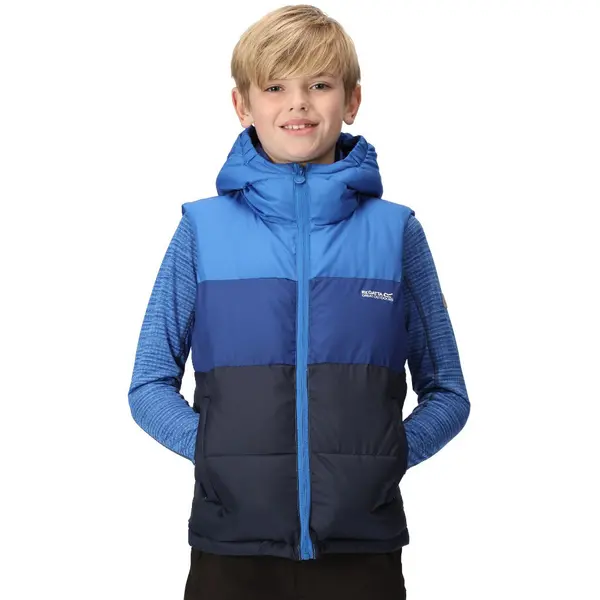 Image of Regatta Boys Lofthouse Padded Hooded Bodywarmer 3-4 Years - Chest 55-57cm (Height 98-104cm) Strong Blue/New Royal RKB062B-USF-3