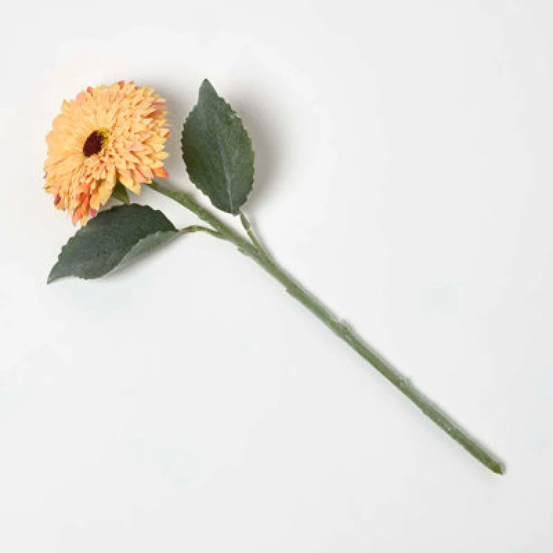 Image of Homescapes Artificial Yellow Handcrafted Gerbera Flower Stem, 44 Cm