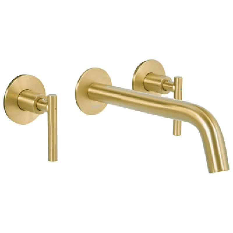 Image of Beliani Wall Mounted Basin Mixer Tap Ishinca Brass Gold