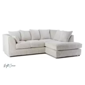 Image of Canolo Luxury RHF Corner Chaise Jumbo Cord Sofa Cream