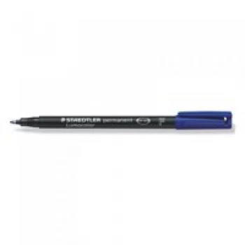 Image of Staedtler Lumocolour 318 0.6mm Permanent Universal Pen Blue 1 x Pack of 10