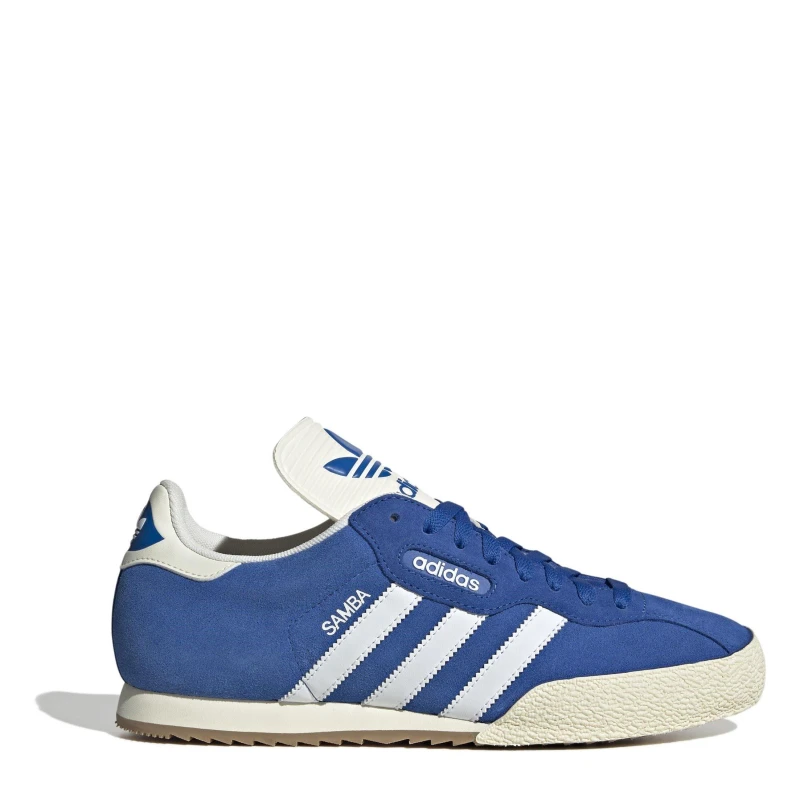Image of adidas Originals Samba Suede Trainers Mens Blue/White male 7 (40.7)