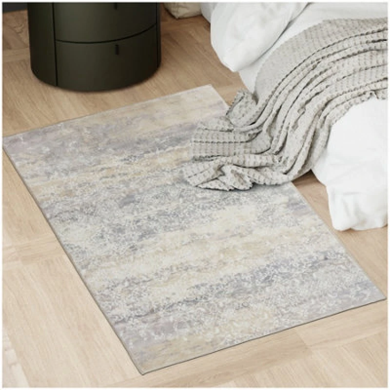 Image of Tectake Washable Rug Dalia - Various Sizes, Faded Pattern, Easy-Care Short Pile, Non-Slip 80 X 150 Cm - Beige