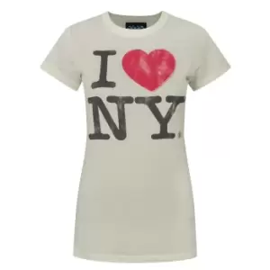 Image of Junk Food Womens/Ladies I Love New York T-Shirt (S) (Ivory)