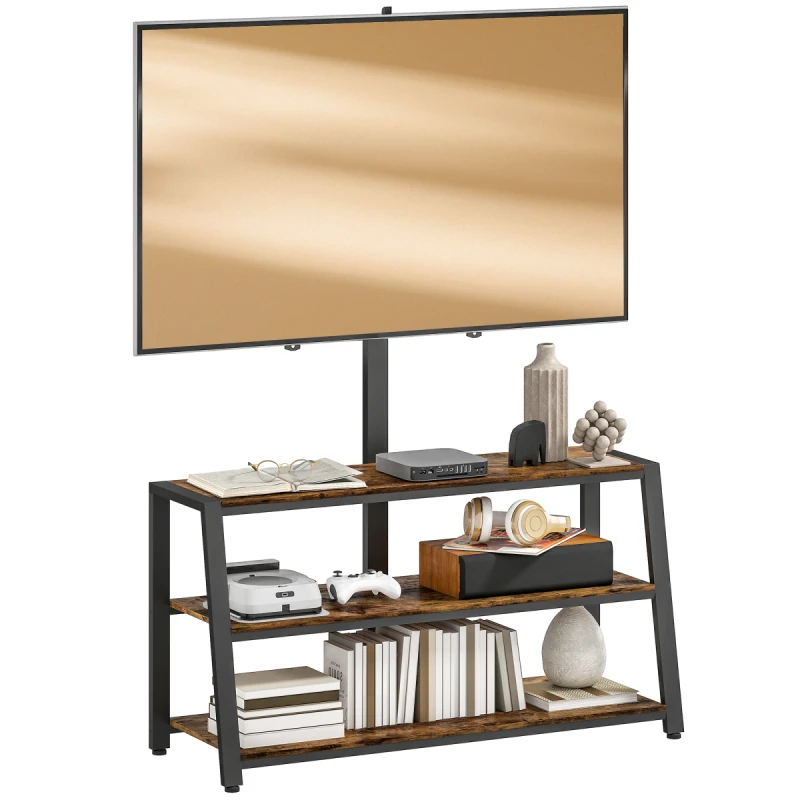 Image of HOMCOM TV Stand Cabinet with Swivel Bracket for 32 - 65" TVs, Brown 83B-288V80RB