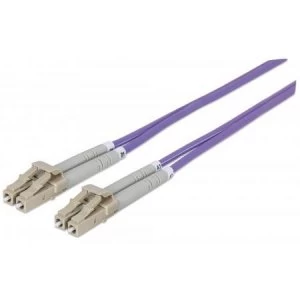 Image of Intellinet Fibre Optic Patch Cable Duplex Multimode LC/LC 50/125 m OM4 2m LSZH Violet Fiber Lifetime Warranty
