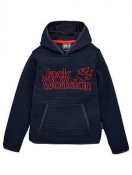 Image of Jack Wolfskin Boys Modesto Hoodie - Navy/Red