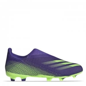 Image of adidas X Ghosted .3 Laceless Childrens FG Football Boots - Ink/SignGreen