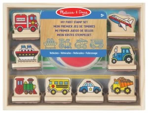 Image of Melissa & Doug Vehicles My First Wooden Stamp Set