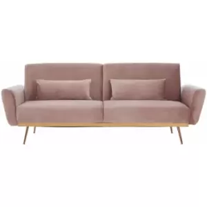 Image of Hatton Pink Velvet Sofa Bed - Premier Housewares