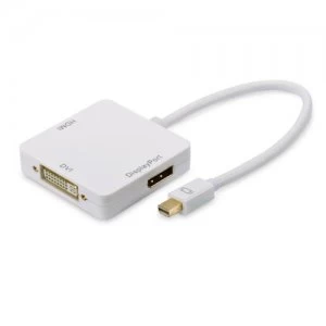 Image of Ednet 84511 video cable adapter 0.2 m Mini DisplayPort DisplayPort + DVI-D + HDMI White