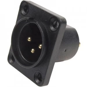 Image of XLR connector Sleeve plug straight pins Number of pins 3 Black Cliff CP30060