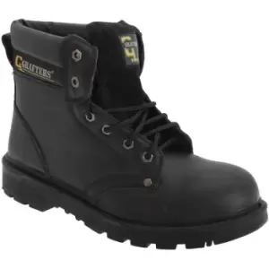 Image of Grafters Mens Apprentice 6 Eye Safety Toe Cap Boots (7 UK) (Black) - Black