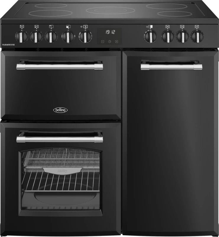 Image of Belling Farmhouse 90cm Electric Range Cooker - Black 444411817 Black
