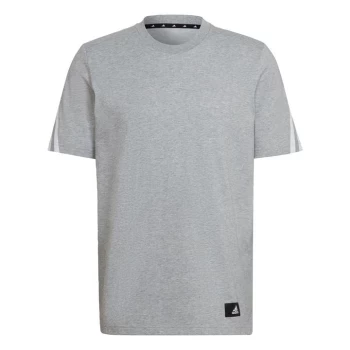 Image of adidas Sportswear Future Icons 3-Stripes T-Shirt M - Medium Grey Heather / White