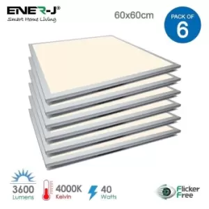 Image of 60x60 LED Recessed Ceiling Panels 40W 3600Lm, 4000K with power supply (pack of 6 pcs)