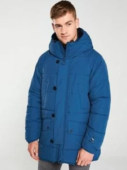 Image of Barbour Storm Force Alpine Quilted Coat - Peacock Blue