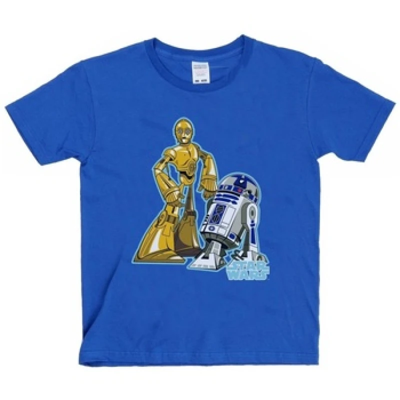Image of Star Wars C-3PO And R2-D2 Character T-Shirt Blue male