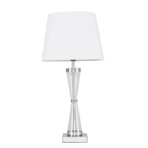 Image of Bishop Chrome Table Lamp with White Aspen Shade