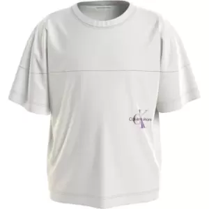 Image of Calvin Klein Jeans Monogram Off Placed Ss Tshirt - Neutral