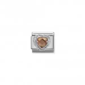 Image of Nomination Facete Faceted Cubic Zirconia Twisted Champagne Link 330603/024