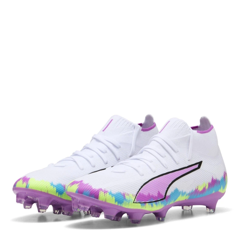 Image of Puma Ultra 5 Match+ Womens Firm Ground Football Boots White/Multi female 4 (37)