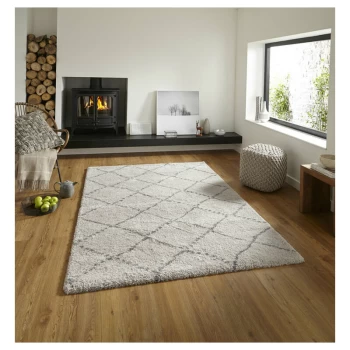 Image of Royal Nomadic 5413 Cream Grey 120cm x 170cm Rectangle - Ivory and Cream