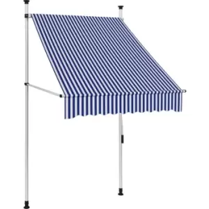 Image of Manual Retractable Awning 100cm Blue and White Stripes Vidaxl Blue