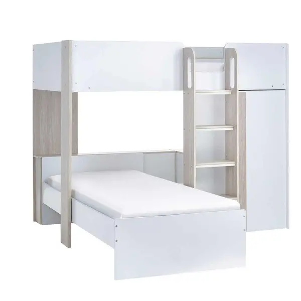 Image of Julian Bowen Horizon Bunk Bed - Pale Wood and White HOR201