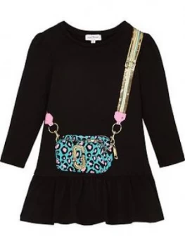 Image of The Marc Jacobs Girls Trompe L'Oeil Peplum Dress - Black
