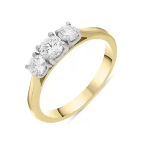 Image of 18ct Yellow Gold 0.75ct Diamond Three Stone Ring