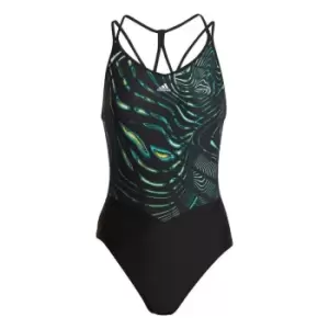 Image of adidas Souleaf Graphic Swimsuit Womens - Black