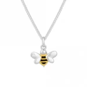 Image of Recycled Silver & Gold Plated Bee Necklace N4487