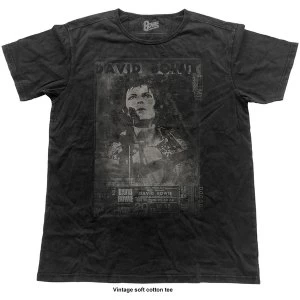 Image of David Bowie - Live Vintage Unisex Small T-Shirt - Black