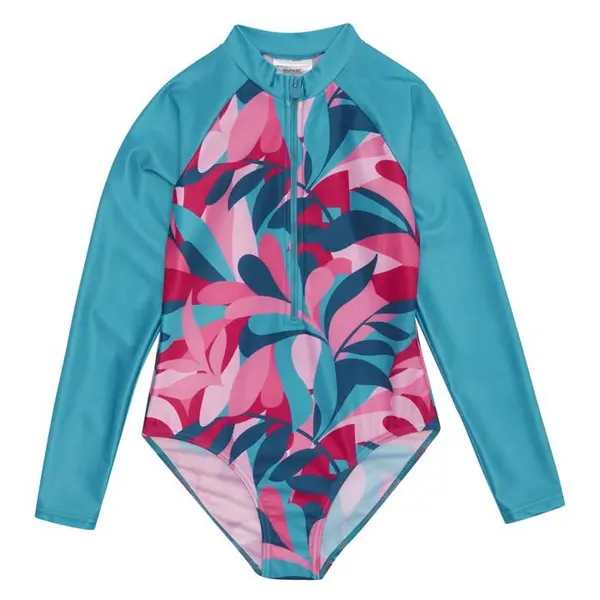 Image of Regatta Kids Long Sleeve Swimsuit - Tahoe Blue/Tahoe Blue Tropical C9-C10yrs