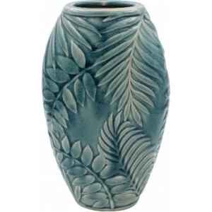 Image of Blue Tropical Leaf Pot Large