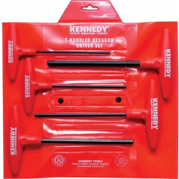 Image of Metric T-handle Hexagon Driver Set (5-Pce) - Kennedy
