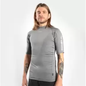 Image of Gul UV Recore Flatlock Short Sleeve Rash Vest - GREY/MARL