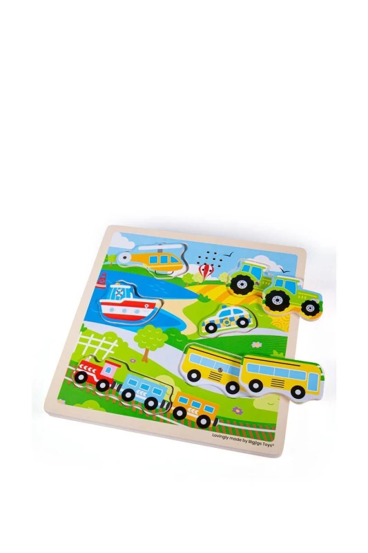Image of Bigjigs Toys Wooden Transport Sound Puzzle Multi unisex