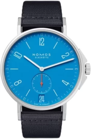 Image of Nomos Glashutte Watch Ahoi Datum Signalblau Sapphire Crystal