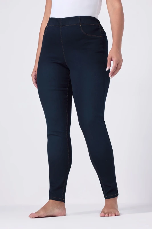 Image of Yours Womens Pull On Jeggings in Blue Size: 28S Blue Female 28S