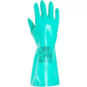Image of Unisex Adults Chem Max Nitrile Chemical Gauntlet Rubber Glove (Size 8) (Turquoise) - Aurelia