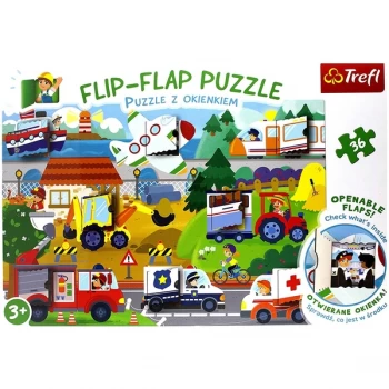 Image of Flip-Flap Vehicles Puzzle - 36 Pieces