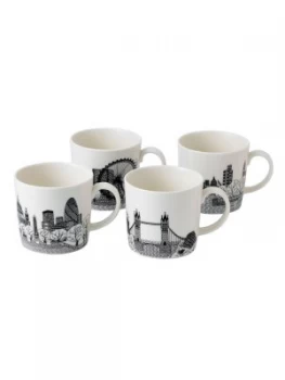 Image of Royal Doulton Charlene Mullen London Calling Mugs Set of 4