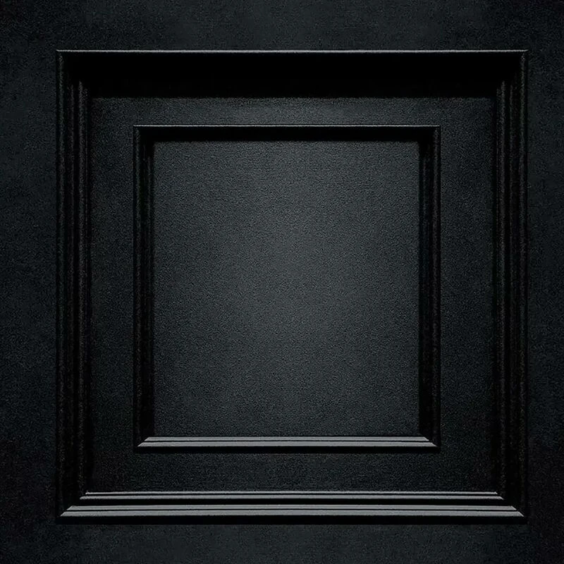 Image of BELGRAVIA DECOR Amara Wood Panel Effect Wallpaper Belgravia Textured Vinyl Black Metallic WL-A7378