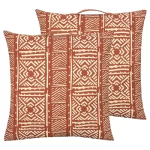 Image of Furn. Kericho Twin Pack Polyester Filled Cushions Terracotta