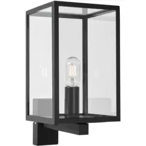 Image of Elstead Lofoten Outdoor Wall Light with Arm, Black, IP44, E27