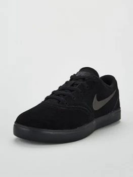 Image of Nike SB Check Suede Childrens Trainer Black Size 2